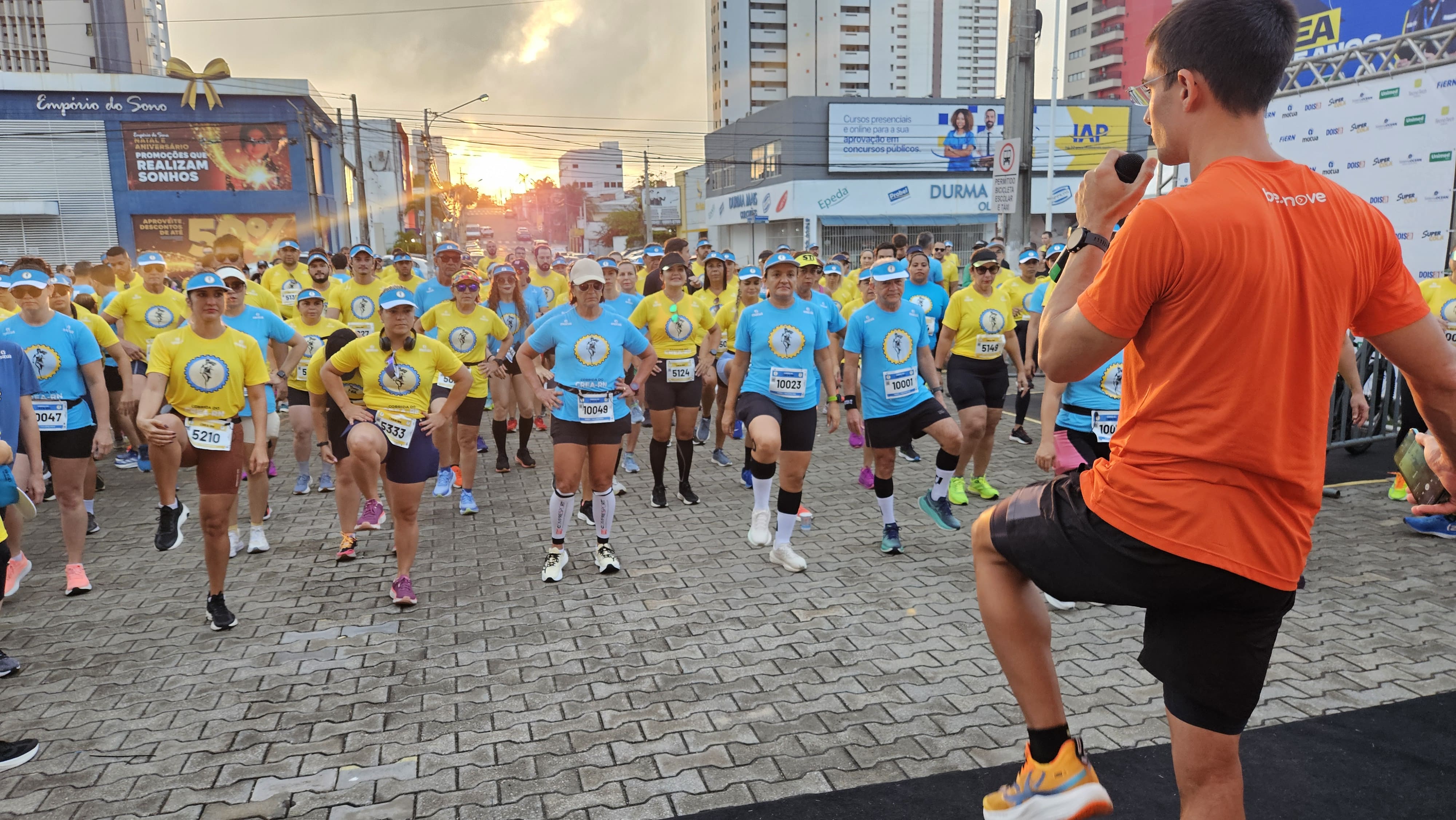 Aquecimento da corrida do CREA-RN 2024