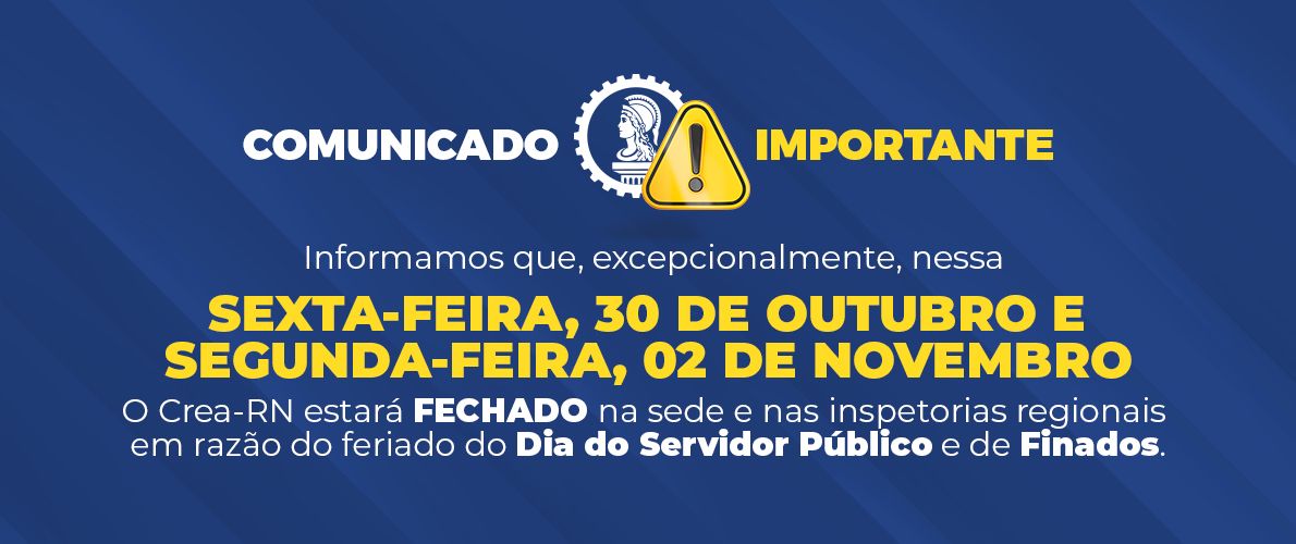 Alteração nos horários de funcionamento do Crea-RN