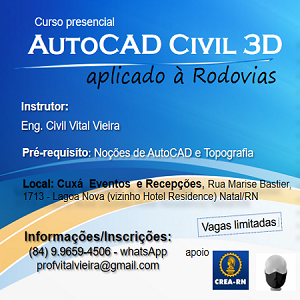 AutoCAD CIVIL 3D aplicado à Rodovias - (Profº Vital Maria)